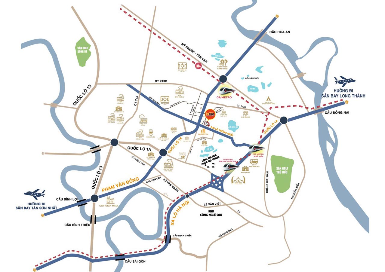 Vị trí dự án Bcons Center City